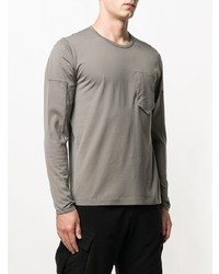 T-shirt à manche longue imprimé gris Stone Island Shadow Project