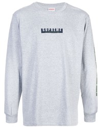 T-shirt à manche longue imprimé gris Supreme
