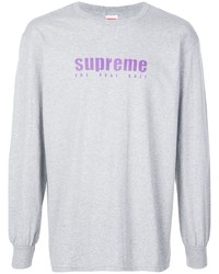 T-shirt à manche longue imprimé gris Supreme