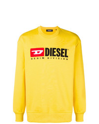 T-shirt à manche longue imprimé jaune Diesel