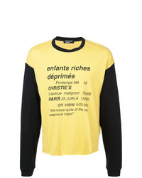 T-shirt à manche longue imprimé jaune Enfants Riches Deprimes