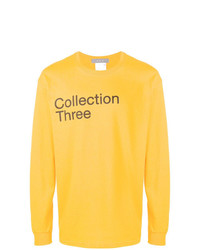 T-shirt à manche longue imprimé jaune Geo