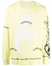 T-shirt à manche longue imprimé jaune Givenchy