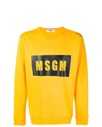 T-shirt à manche longue imprimé jaune MSGM
