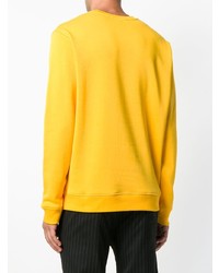 T-shirt à manche longue imprimé jaune MSGM