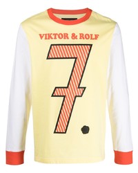 T-shirt à manche longue imprimé jaune Viktor & Rolf
