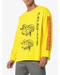 T-shirt à manche longue imprimé jaune Facetasm