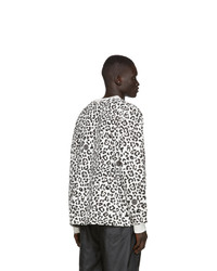 T-shirt à manche longue imprimé léopard blanc et noir Vyner Articles