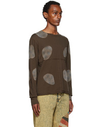 T-shirt à manche longue imprimé marron foncé Eckhaus Latta