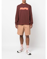 T-shirt à manche longue imprimé marron foncé Jacquemus