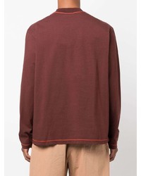 T-shirt à manche longue imprimé marron foncé Jacquemus