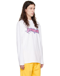 T-shirt à manche longue imprimé marron foncé Jacquemus