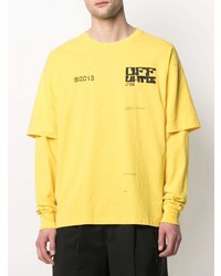 T-shirt à manche longue imprimé moutarde Off-White