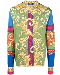 T-shirt à manche longue imprimé multicolore Versace