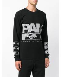 T-shirt à manche longue imprimé noir et blanc Pam Perks And Mini