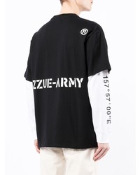 T-shirt à manche longue imprimé noir et blanc Izzue