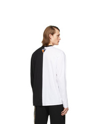T-shirt à manche longue imprimé noir et blanc Burberry