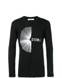 T-shirt à manche longue imprimé noir et blanc Damir Doma