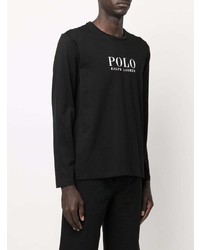 T-shirt à manche longue imprimé noir et blanc Polo Ralph Lauren