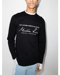 T-shirt à manche longue imprimé noir et blanc Martine Rose
