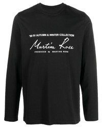 T-shirt à manche longue imprimé noir et blanc Martine Rose