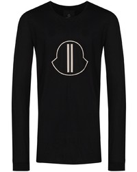 T-shirt à manche longue imprimé noir et blanc Moncler + Rick Owens