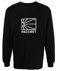 T-shirt à manche longue imprimé noir et blanc PACCBET