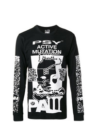 T-shirt à manche longue imprimé noir et blanc Pam Perks And Mini