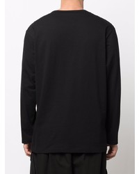 T-shirt à manche longue imprimé noir et blanc Yohji Yamamoto