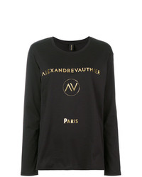 T-shirt à manche longue imprimé noir Alexandre Vauthier