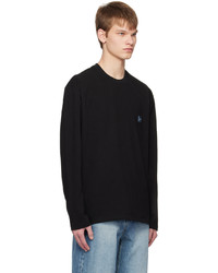 T-shirt à manche longue imprimé noir Solid Homme