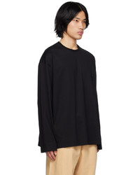 T-shirt à manche longue imprimé noir Wooyoungmi