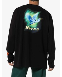 T-shirt à manche longue imprimé noir Heron Preston