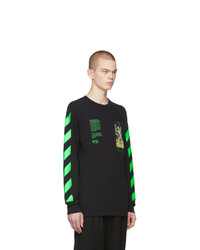 T-shirt à manche longue imprimé noir Off-White