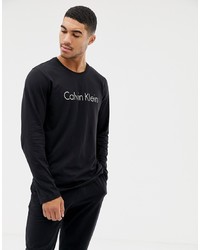 T-shirt à manche longue imprimé noir Calvin Klein