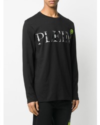 T-shirt à manche longue imprimé noir Philipp Plein