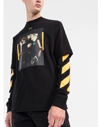 T-shirt à manche longue imprimé noir Off-White