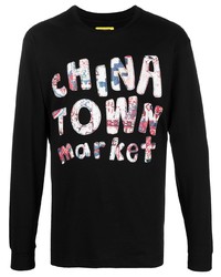 T-shirt à manche longue imprimé noir Chinatown Market