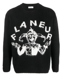 T-shirt à manche longue imprimé noir Château Lafleur-Gazin