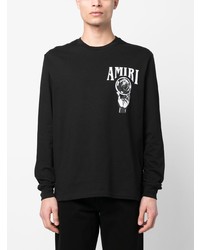 T-shirt à manche longue imprimé noir Amiri
