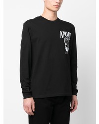T-shirt à manche longue imprimé noir Amiri