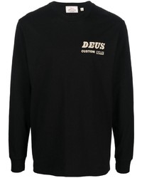 T-shirt à manche longue imprimé noir Deus Ex Machina