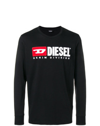 T-shirt à manche longue imprimé noir Diesel