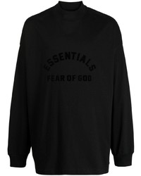 T-shirt à manche longue imprimé noir FEAR OF GOD ESSENTIALS