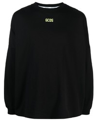 T-shirt à manche longue imprimé noir Gcds