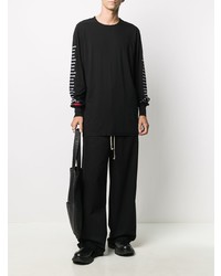 T-shirt à manche longue imprimé noir Rick Owens DRKSHDW