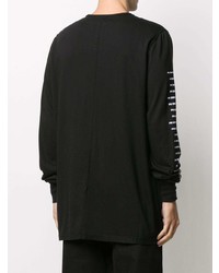 T-shirt à manche longue imprimé noir Rick Owens DRKSHDW