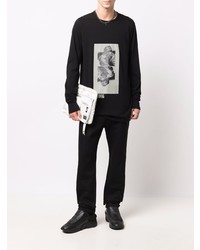 T-shirt à manche longue imprimé noir Rick Owens DRKSHDW