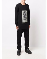 T-shirt à manche longue imprimé noir Rick Owens DRKSHDW