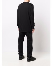 T-shirt à manche longue imprimé noir Rick Owens DRKSHDW